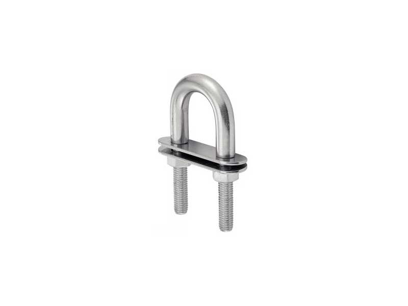 CADENE EN U ETRIER AVEC DOUBLE PLAQUES ET ECROUS 4X62MM INOX A4