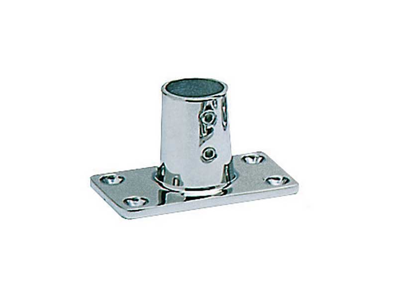 PLATINE RECTANGLE POUR BALCON EN INOX 22MM INCLINEE 60°