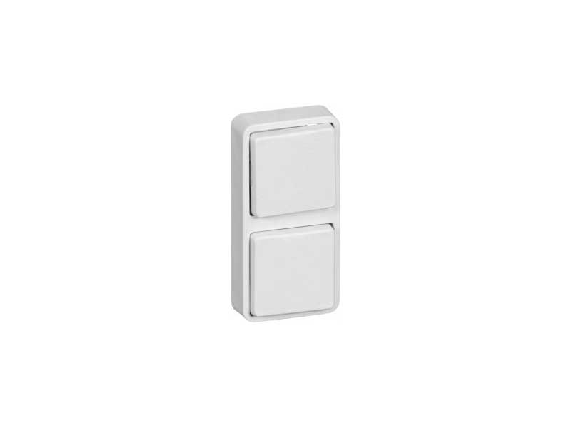 Mini interrupteur à bascule triple blanc 25x75mm à l'unité